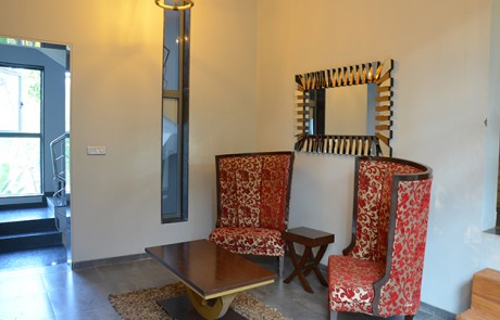 Lounge are inside the Zense Resort in Candolim, North Goa, India.