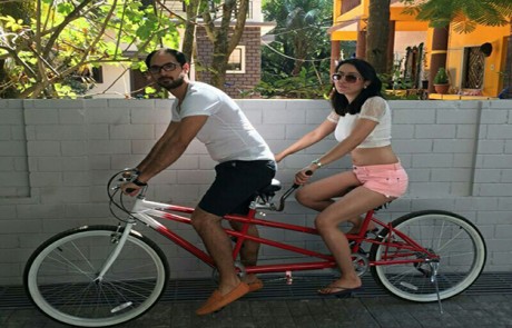 Zense Resort Goa, Tandem Bike Hire. Two Guests on Hired Bike